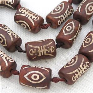 Tibetan Agate tube beads, eye, approx 15-22mm