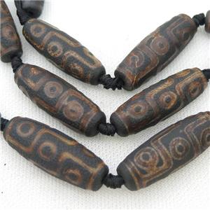 Tibetan Agate rice beads, eye, approx 14-40mm