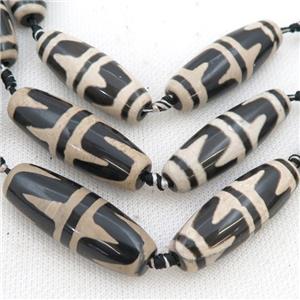 black Tibetan Agate rice beads, approx 14-40mm