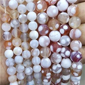 Sakura Cherry Agate Beads Smooth Round, approx 8mm dia