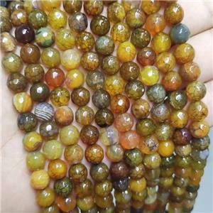 Agate Beads Faceted Round Dye, approx 8mm dia