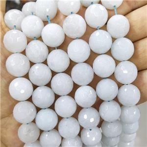 White Crystal Quartz Beads Faceted Round, approx 14mm