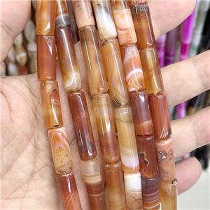 Red Stripe Agate Column Beads Dye, approx 8-30mm