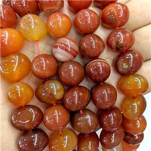 Natural Stripe Agate Egg Beads Orange Dye, approx 15-20mm