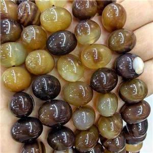 Natural Stripe Agate Egg Beads CoffeeAmber Dye, approx 15-20mm