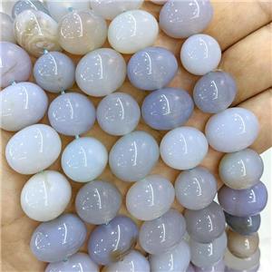 Natural Stripe Agate Egg Beads Gray, approx 15-20mm