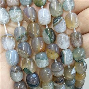 Natural Druzy Agate Barrel Beads Gray, approx 11-13mm