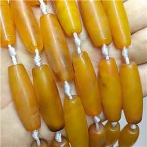 Natural Agate Rice Beads Golden Dye, approx 14-40mm, 8pcs per st