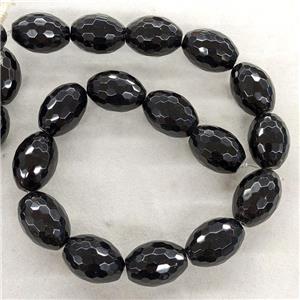 Natural Black Obsidian Beads Faceted Barrel, approx 17-25mm