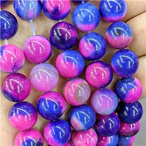 Natural Agate Beads Multicolor Dye Smooth Round, approx 14mm