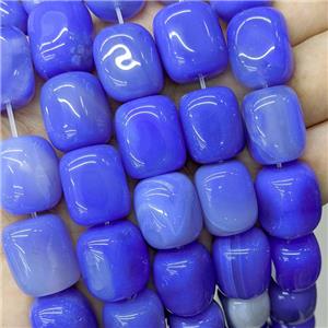 Natural Agate Tube Beads Blue Dye, approx 15-20mm