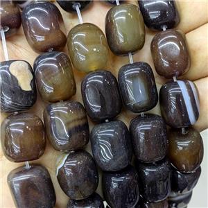 Natural Agate Tube Beads Coffee Dye, approx 15-20mm