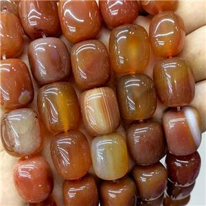 Natural Stripe Agate Tube Beads Red Dye, approx 15-20mm