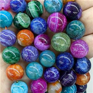 Natural Agate Druzy Beads Dye Smooth Round Mix Color, approx 14mm dia