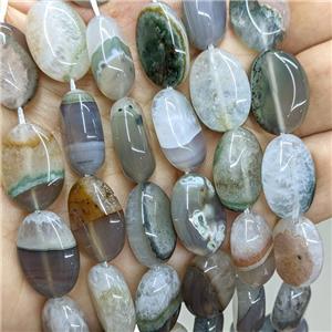 Gray Druzy Agate Oval Beads Natural Color, approx 15-20mm