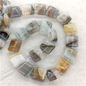 Agate Druzy Square Beads Gray Natural Color, approx 18mm