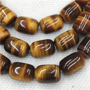 Tiger eye stone barrel beads, A-grade, approx 8x12mm