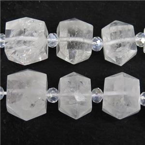 Clear Quartz bullet beads, approx 15-30mm