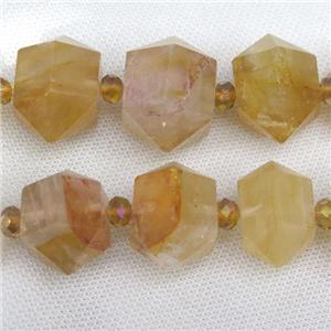 yellow Iron Quartz bullet beads, approx 15-30mm