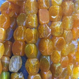 orange Dragon Veins Agate Beads, freeform, approx 11-16mm