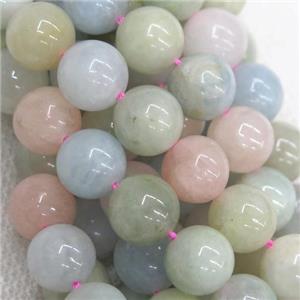 round Morganite Beads, multicolor, approx 12mm dia