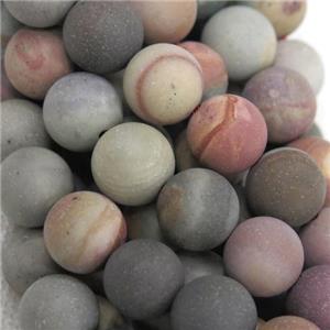 matte American Picture Jasper Beads, round, approx 6mm dia