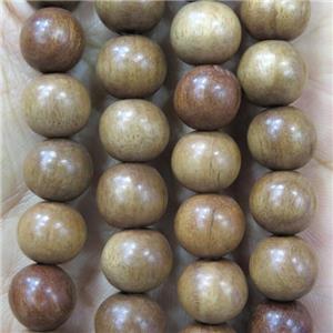 round IronWooden beads, khaki, approx 8mm dia