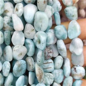 blue Larimar chip beads, freeform, approx 6-12mm