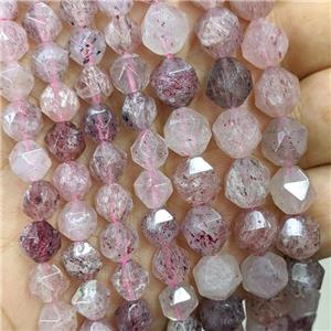 Strawberry Quartz Beads, faceted round, starcut, approx 6mm dia