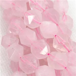 Rose Quartz Beads, faceted round, starcut, approx 6mm dia