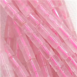 Rose Quartz beads, tube, approx 5x7mm