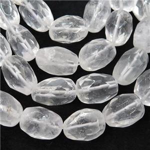 Clear Quartz Beads, faceted freeform, approx 12-16mm