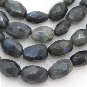 Labradorite Beads, faceted freeform, approx 12-16mm