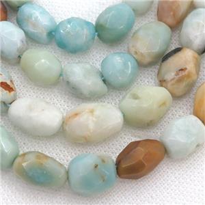 Chinese Amazonite Beads, faceted freeform, approx 12-16mm