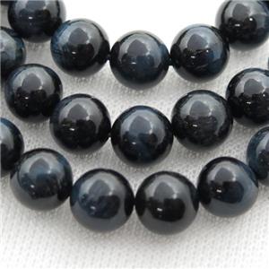 inkblue Tiger eye stone bead, rounds, natural color, approx 12mm dia