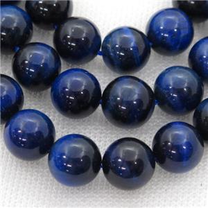 blue Tiger eye stone beads, round, approx 8mm dia