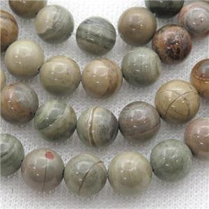 new Silver Leaf Jasper beads, round, approx 8mm dia