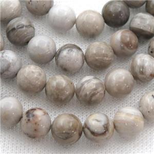 Silver Leaf Jasper Beads, round, approx 6mm dia