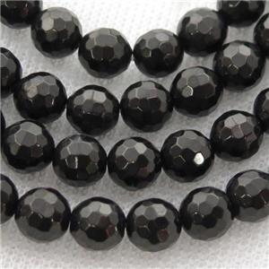 black Coal Crystal Beads, faceted round, approx 8mm dia