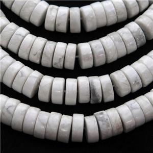 white howlite turquoise heishi beads, approx 4mm