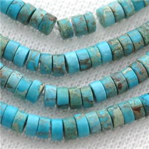 aqua Imperial Jasper heishi beads, approx 3x8mm