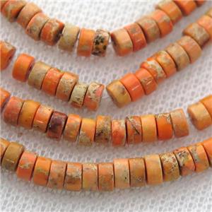 orange Imperial Jasper heishi beads, approx 2x4mm