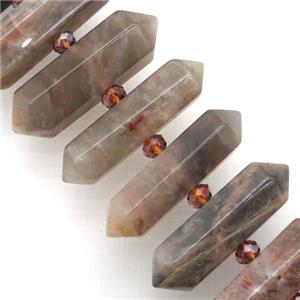 black SunStone bullet beads, approx 9-38mm