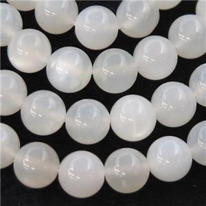 white MoonStone Beads, round, approx 6mm dia