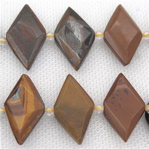 Tiger eye stone rhombic beads, approx 13-28mm