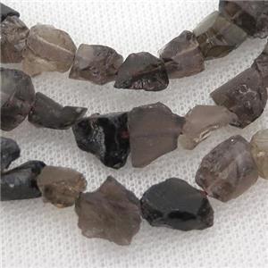 Smoky Quartz chip beads, approx 6-12mm