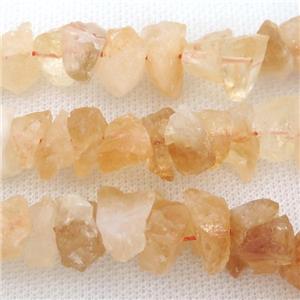 raw Citrine chip beads, freeform, approx 8-15mm