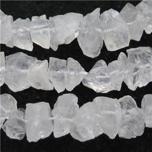 Clear Quartz chip beads, freeform, rough, approx 8-15mm