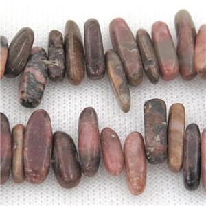 Rhodonite chip beads, approx 6-22mm