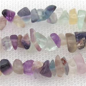 Fluorite chip beads, multicolor, approx 5-8mm